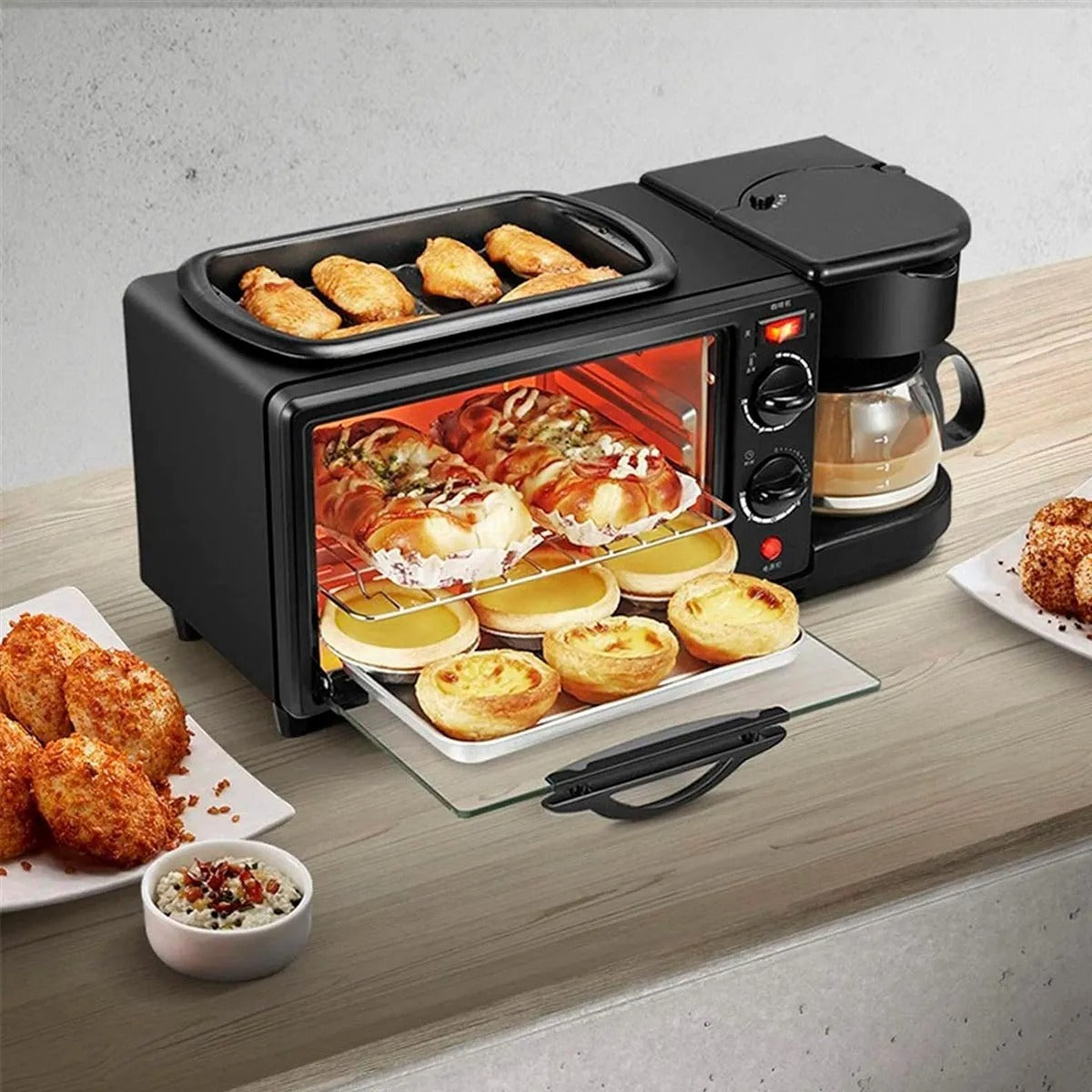 Horno Cafetera 3 En 1 SokanY desayuno